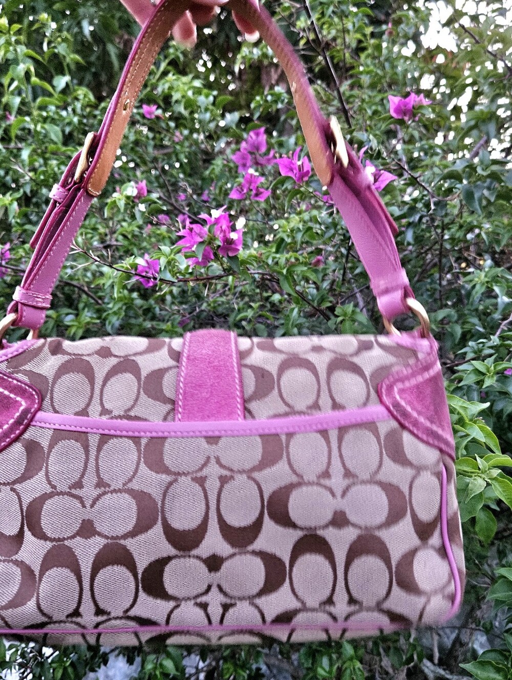 Vintage Coach 1482 Pink Signature Soho Buckle Shoulder Bag Hangtag Y2K - Picture 2 of 15